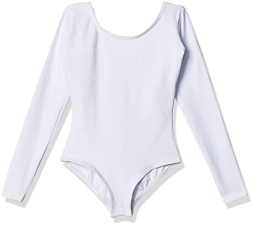 Capezio ليوتارد رياضي طويل الأكمام للفتيات من كابيزيو، أبيض، 12 14 أمريكي - Image 4