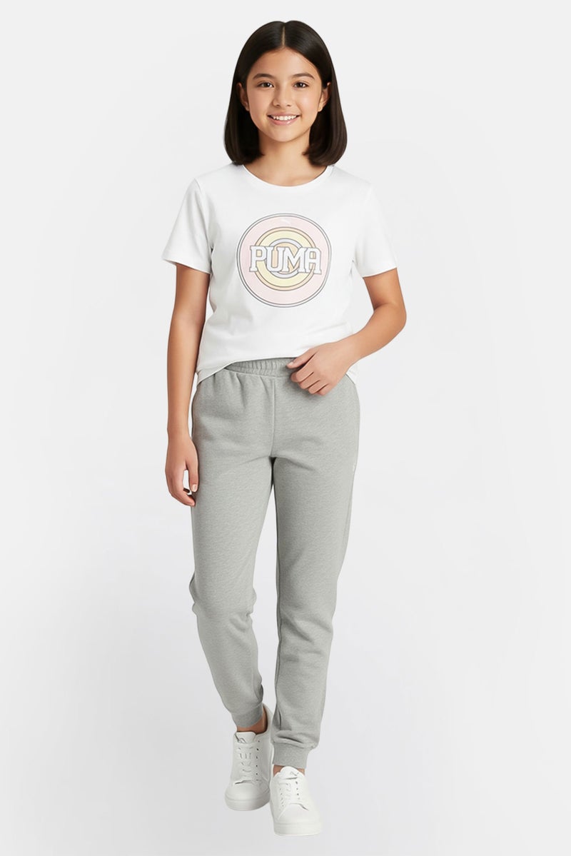 PUMA Kids Girl Short Sleeve Outdoor T-Shirt, White - Image 1