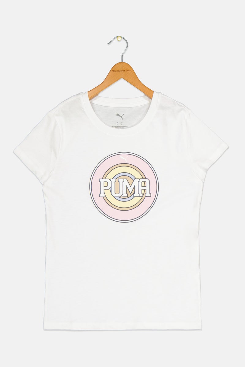 PUMA Kids Girl Short Sleeve Outdoor T-Shirt, White - Image 2