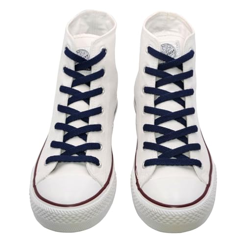 VSUDO 43 Inch Flat Navy Blue Shoe Laces for Sneakers, Shoelaces for Sneakers, Replacements Shoe Strings for Women or Men (2 Pairs-Navy Blue-110CM) - Image 4
