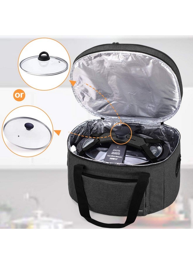 LUXJA Double Layers Slow Cooker Bag (With A Bottom Pad), Insulated Slow Cooker Carrier Fits For Most 6-8 Quart Oval Slow Cooker, Black (Bag Only) - Image 5