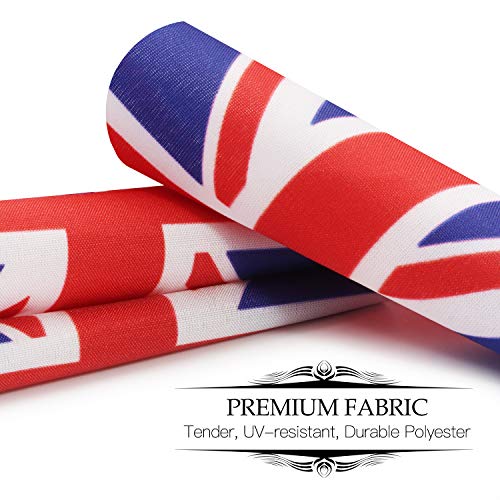 Anley UK Deluxe Desk Flag Set - 6 x 4 Inch Miniature United Kingdom British Desktop Flag with 12" Solid Pole - Vivid Color and Fade Resistant - Black Base and Spear Top - Image 5