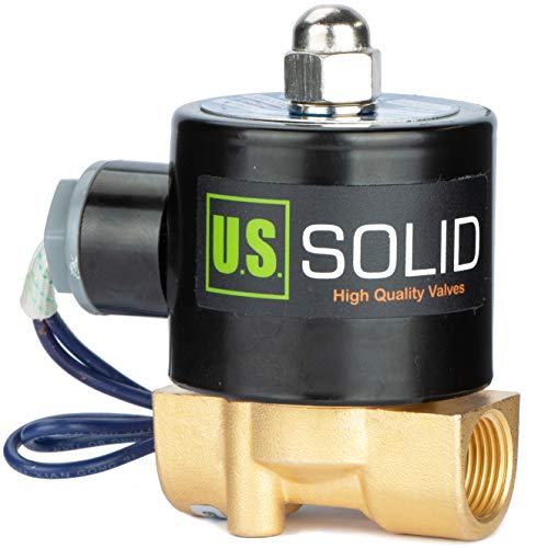 U.S. Solid 3/8" Brass Electric Solenoid Valve - 12V DC, VITON Gasket, Direct Acting, Normally Closed for Air, Gas, Fuel Applications - Image 1