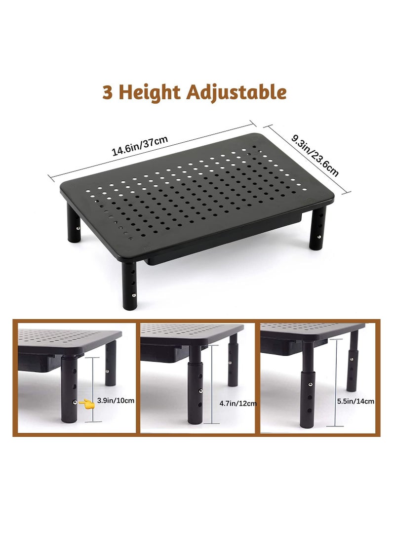 Sharpdo Metal Monitor Stand with Storage Drawer for Computer/Laptop/Printer/Notebook for Home and Office Black  - Image 3
