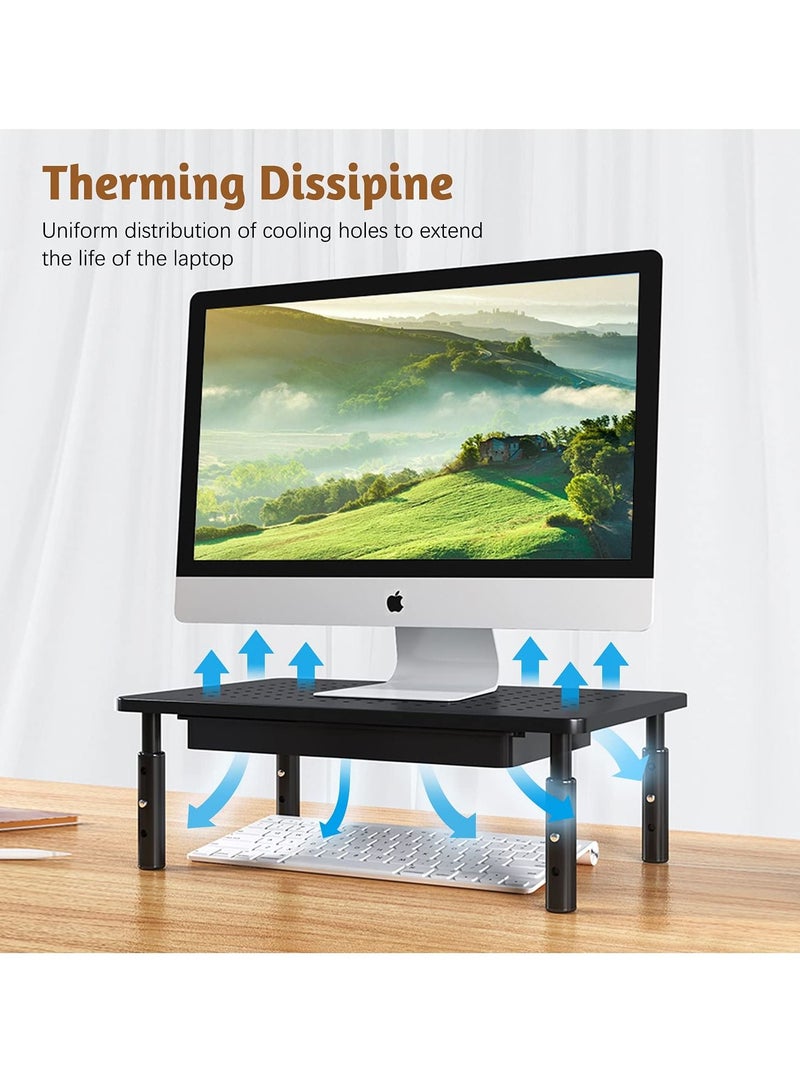 Sharpdo Metal Monitor Stand with Storage Drawer for Computer/Laptop/Printer/Notebook for Home and Office Black  - Image 4