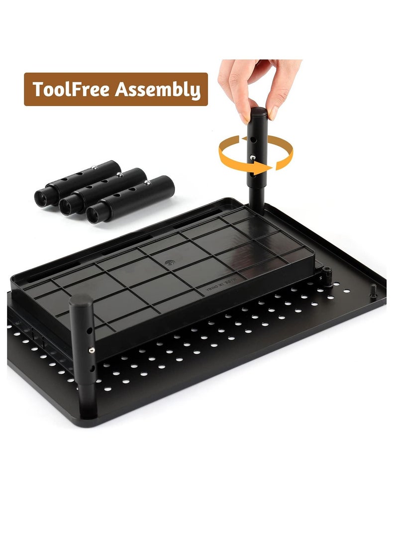 Sharpdo Metal Monitor Stand with Storage Drawer for Computer/Laptop/Printer/Notebook for Home and Office Black  - Image 5