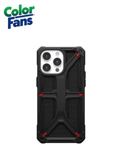 Color Fans Monarch Kevlar iPhone 14 Pro Max Case Rugged Protective Cover Black  - Image 2