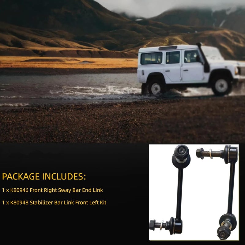 HHCM 2pc Front Sway Bar Link Kit K80946 K80948 for Toyota Tacoma 2015-2019 All Models & 2005-2014 Base 4WD & 2005-2014 Pre Runner RWD, Front Stabilizer Bar End Links - Image 3