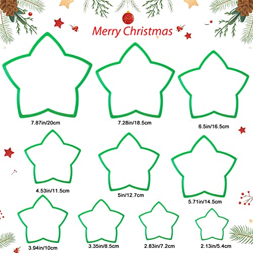 KAISHANE 10pcs 3D Christmas Tree Cookie Cutter Set-Star Cookie Cutters XMAS Decoration fondant donut Cookie cutters kit for Christmas Tree gift cookie tower - Image 3