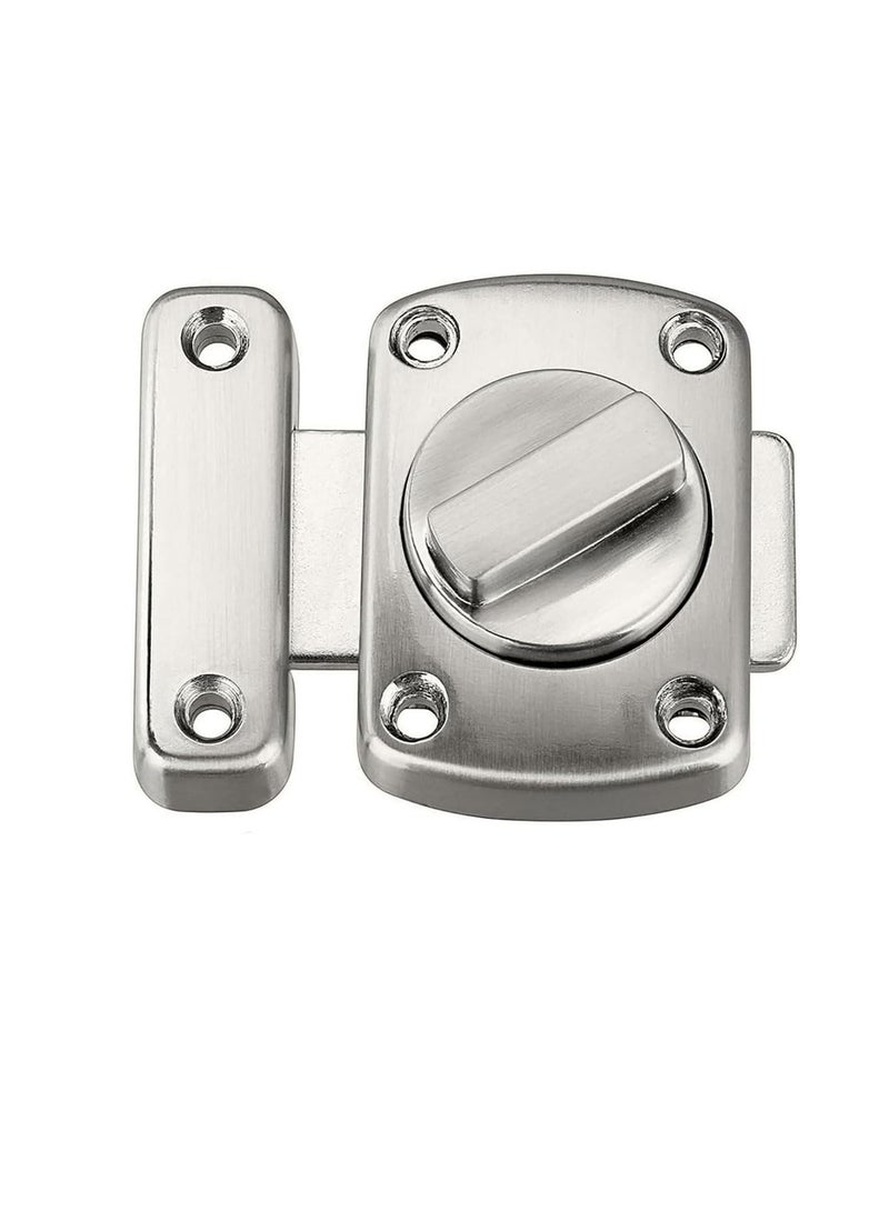 GOMETY Bathroom Toilet Door Lock Latch, Rotate Bolt Gate Latch Sliding Door Lock, Bar Barn Door Latch for Wine Cabinet Closet Window Swivel Lock Door Lock Latch (Silver) - Image 1