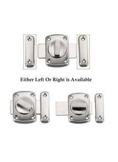 GOMETY Bathroom Toilet Door Lock Latch, Rotate Bolt Gate Latch Sliding Door Lock, Bar Barn Door Latch for Wine Cabinet Closet Window Swivel Lock Door Lock Latch (Silver)  - Image 3