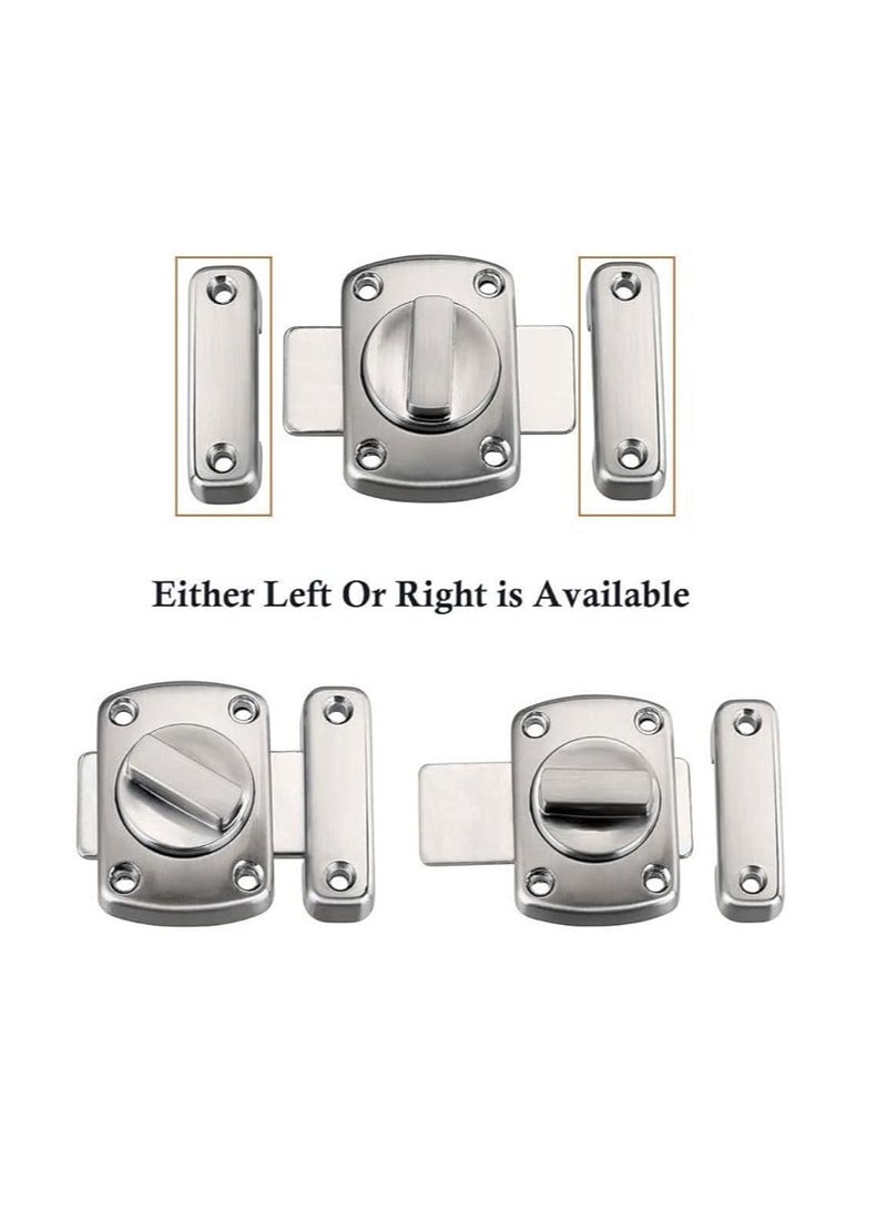 GOMETY Bathroom Toilet Door Lock Latch, Rotate Bolt Gate Latch Sliding Door Lock, Bar Barn Door Latch for Wine Cabinet Closet Window Swivel Lock Door Lock Latch (Silver) - Image 3
