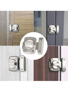 GOMETY Bathroom Toilet Door Lock Latch, Rotate Bolt Gate Latch Sliding Door Lock, Bar Barn Door Latch for Wine Cabinet Closet Window Swivel Lock Door Lock Latch (Silver)  - Image 5