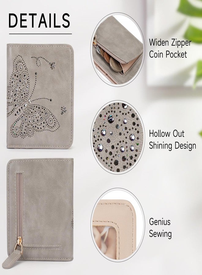 KITEVIUN Small RFID Wallet Women Ultra Thin Slim Womens Wallet Mini Compact Bifold Pocket Ladies Wallets for Women, 06-GRAY, Small, Small Slim Rfid Wallet for Women - Image 4