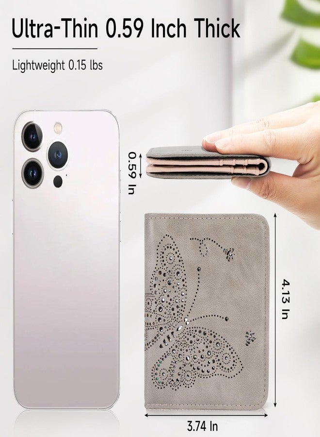 KITEVIUN Small RFID Wallet Women Ultra Thin Slim Womens Wallet Mini Compact Bifold Pocket Ladies Wallets for Women, 06-GRAY, Small, Small Slim Rfid Wallet for Women - Image 2