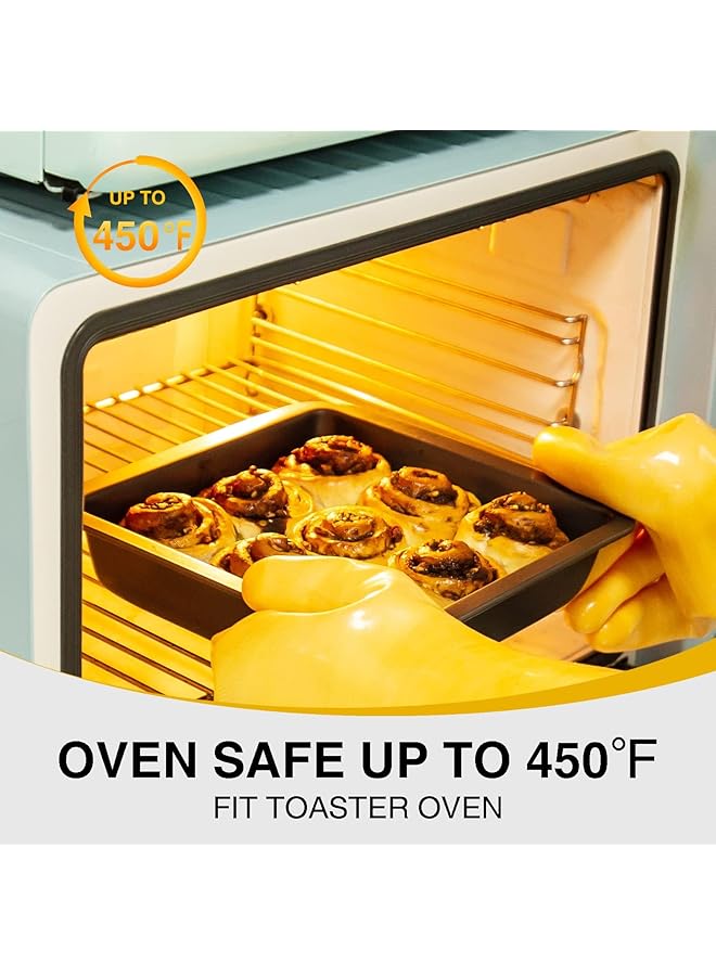 Excefore 8'' X 8'' Square Cake Baking Pan, Nonstick Metal Brownie Pan With Wide Grips, Dishwasher Safe   8 Inch, Dark Grey(Set Of 2) - Image 5