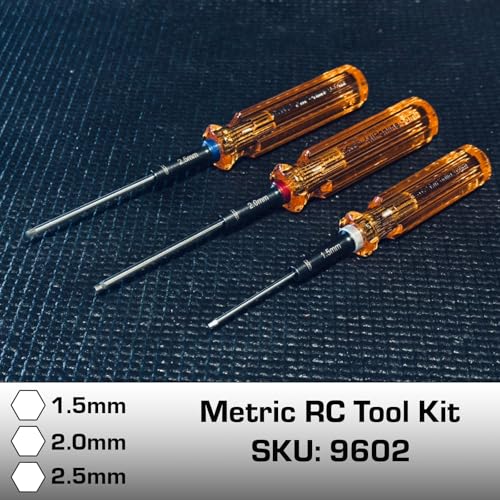 MIP 9602 3-Piece RC Hex Screwdriver Set (1.5mm, 2.0mm, 2.5mm) – Precision Hex Allen Wrenches for RC Cars, Drones, Boats, Helicopters – RC Repair Tool Kit – Made in USA - Image 2