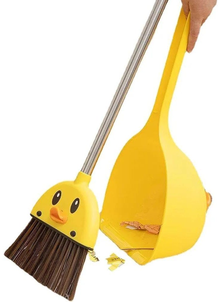 Duck Design Cleaning Brush/Broom with Steel Handle | Yellow Head, Black Bristles | Long-Reach (57 cm) & Wide Head (18 cm) for Efficient Floor & Corner Cleaning - Image 3