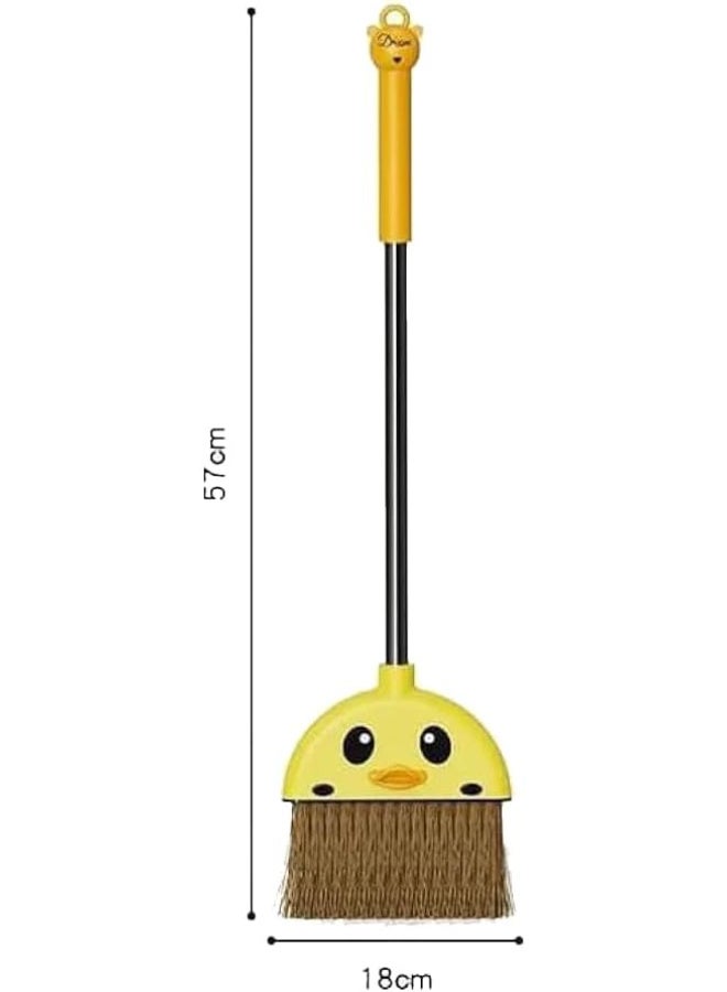 Duck Design Cleaning Brush/Broom with Steel Handle | Yellow Head, Black Bristles | Long-Reach (57 cm) & Wide Head (18 cm) for Efficient Floor & Corner Cleaning - Image 5