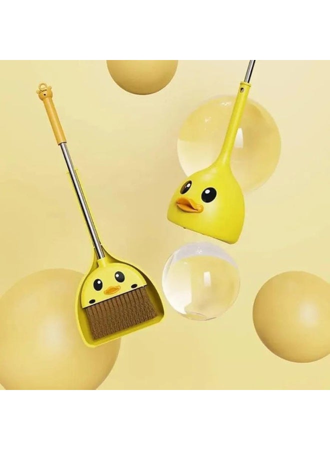 Duck Design Cleaning Brush/Broom with Steel Handle | Yellow Head, Black Bristles | Long-Reach (57 cm) & Wide Head (18 cm) for Efficient Floor & Corner Cleaning - Image 4