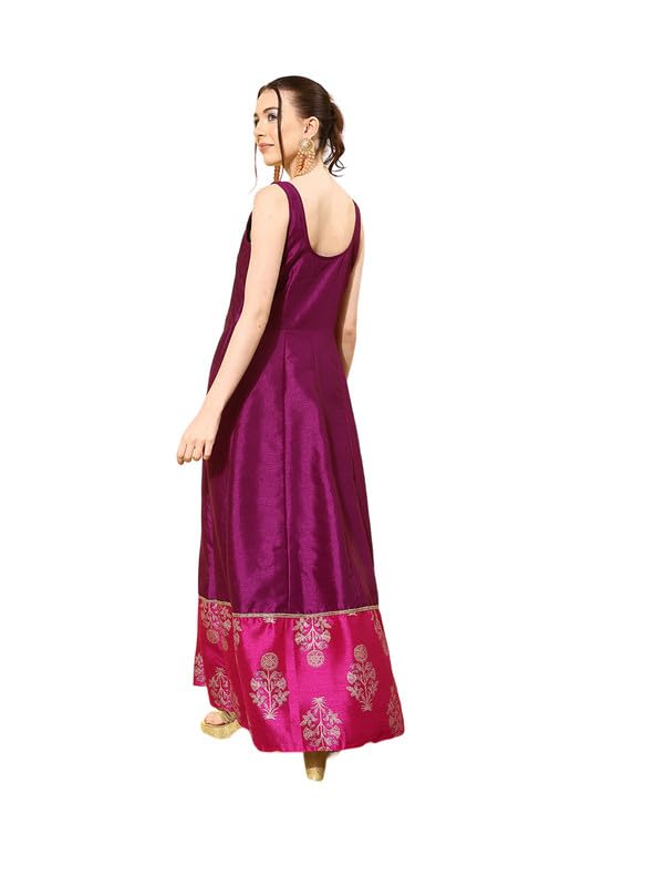 Ahalyaa Ethnic Motifs Printed Maxi Dress Purple - Image 5