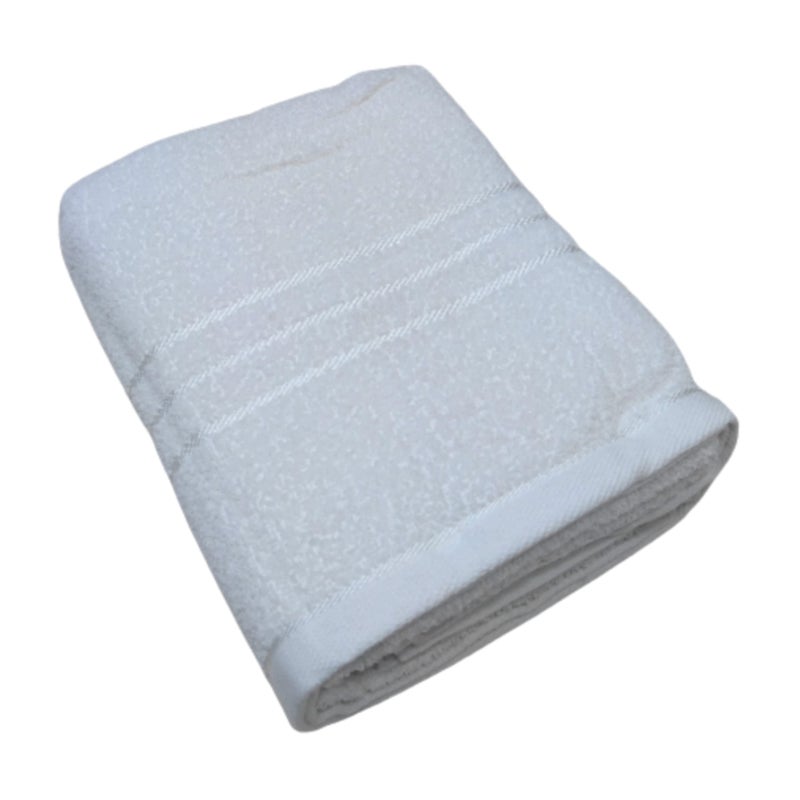 TRUEVELLI 100% Cotton Bath Towel 450 GSM (Size:Length:59 Inch X 150 CM,Width:29 Inch X 74 CM) (Pack of 1 Piece) Colour: White - Image 1