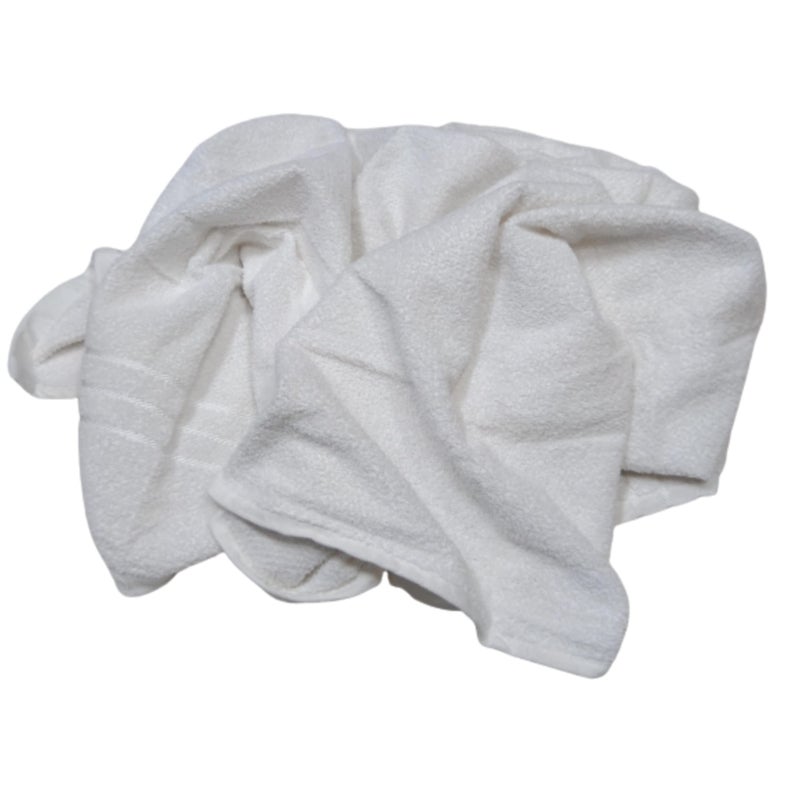 TRUEVELLI 100% Cotton Bath Towel 450 GSM (Size:Length:59 Inch X 150 CM,Width:29 Inch X 74 CM) (Pack of 1 Piece) Colour: White - Image 4