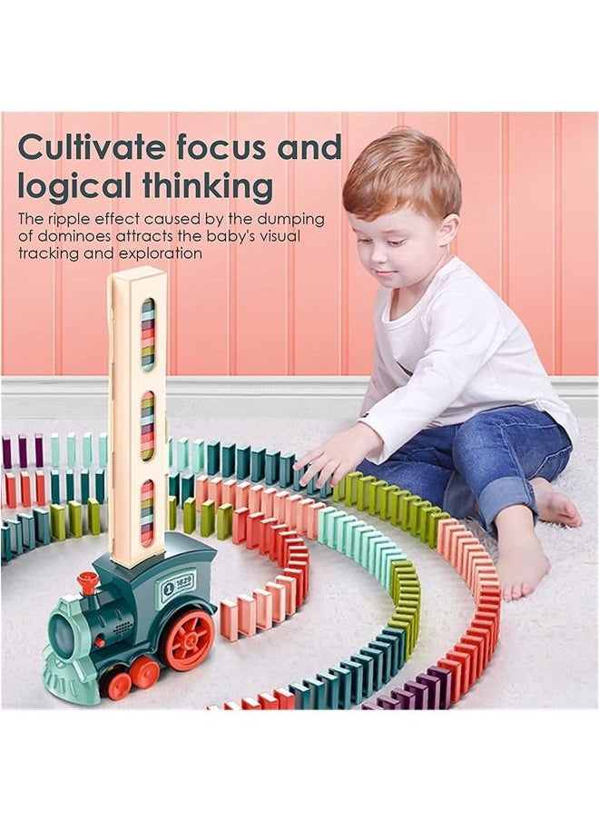 Beauenty - Domino Train Toy With 160 Colorful Blocks And Simulated Train Sound - Image 1