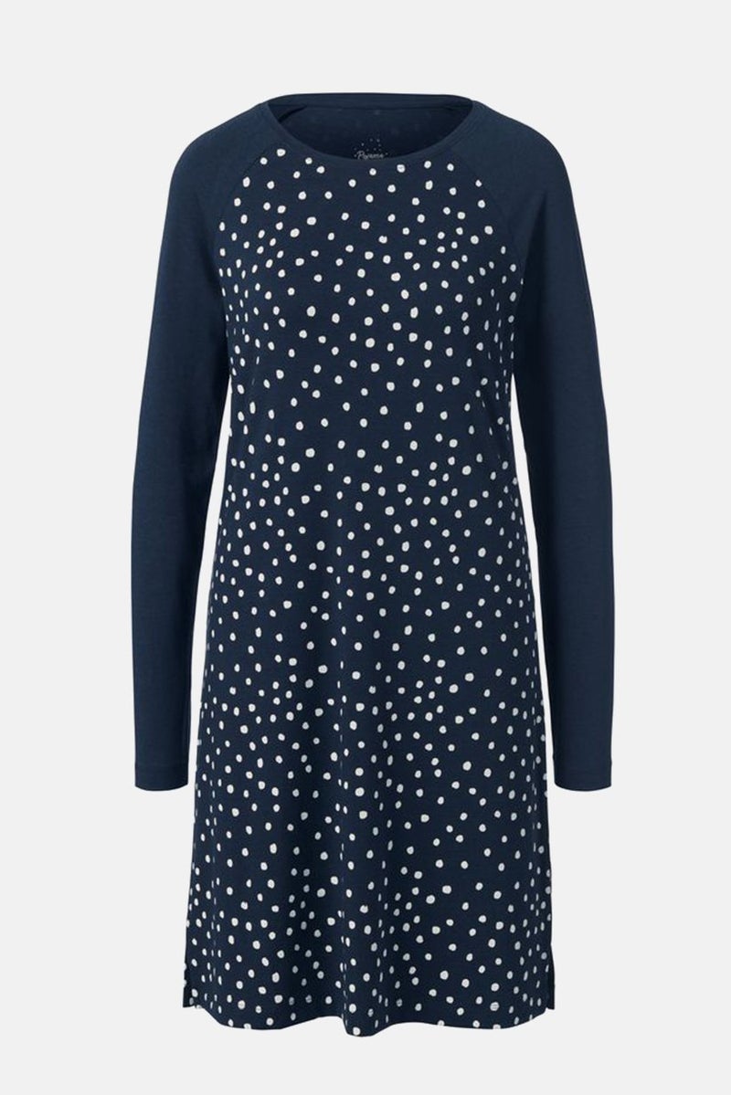 Tchibo فستان نوم نسائي بنقاط بولكا، كحلي - Image 2