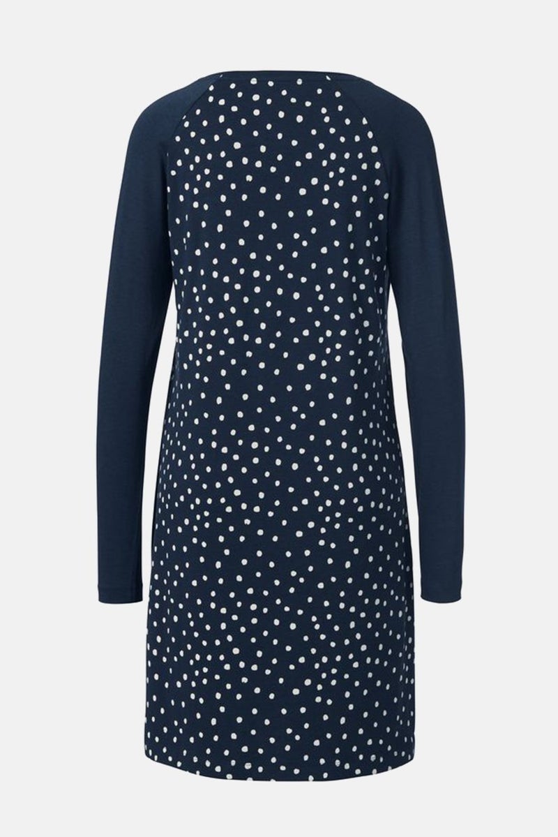 Tchibo فستان نوم نسائي بنقاط بولكا، كحلي - Image 3