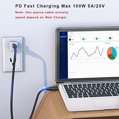 QCEs USB C Monitor Cable 15Ft, USB C 3.1 Gen 2x2 Cable 4K@60Hz Video Display, 100W PD Charging 10Gbps Data Transfer for Thunderbolt 4/3 Compatible with iPhone 17 16, MacBook Pro, iPad USB-C Monitor - Image 3