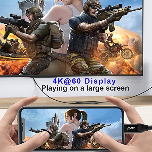 QCEs USB C Monitor Cable 15Ft, USB C 3.1 Gen 2x2 Cable 4K@60Hz Video Display, 100W PD Charging 10Gbps Data Transfer for Thunderbolt 4/3 Compatible with iPhone 17 16, MacBook Pro, iPad USB-C Monitor - Image 2