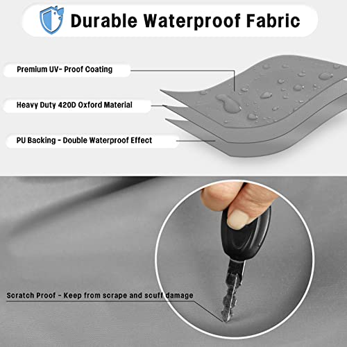 OutdoorLines Outdoor Waterproof Tire Covers Set of 4 - UV-Proof Trailer Wheel Cover Windproof Tire Protector for RV Jeep Trailers Camper Van Truck, Universal Tire Covering Fits Diameters 27"-29", Gray - Image 2
