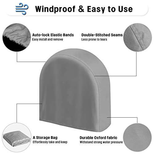 OutdoorLines Outdoor Waterproof Tire Covers Set of 4 - UV-Proof Trailer Wheel Cover Windproof Tire Protector for RV Jeep Trailers Camper Van Truck, Universal Tire Covering Fits Diameters 27"-29", Gray - Image 4