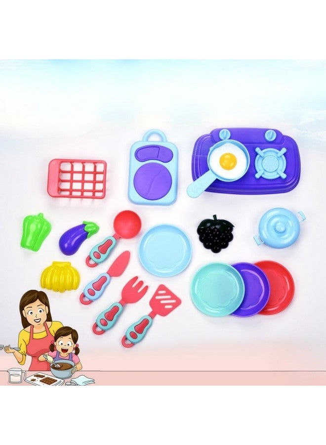 PLUSPOINT Kitchen Set with Vegetables with Bag for Storage with Realistic Sliceable Food Items for Lunch time Pretend Play Toy Food Cutting Toys in a bagpack for Girls and Boys (Lunch Set) - Image 5