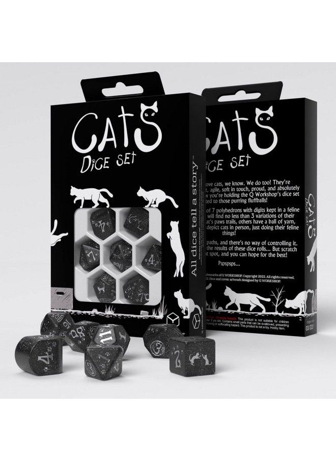 Q WORKSHOP - Cats Modern Dice Set Waffle - Image 1