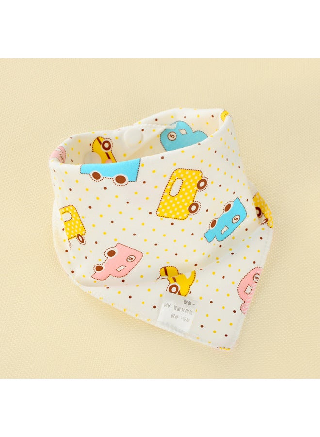 Baby's Towel Baby's Pure Cotton Triangle Towel Double Layer Cartoon Printed Baby's Triangle Towel Children's Bib