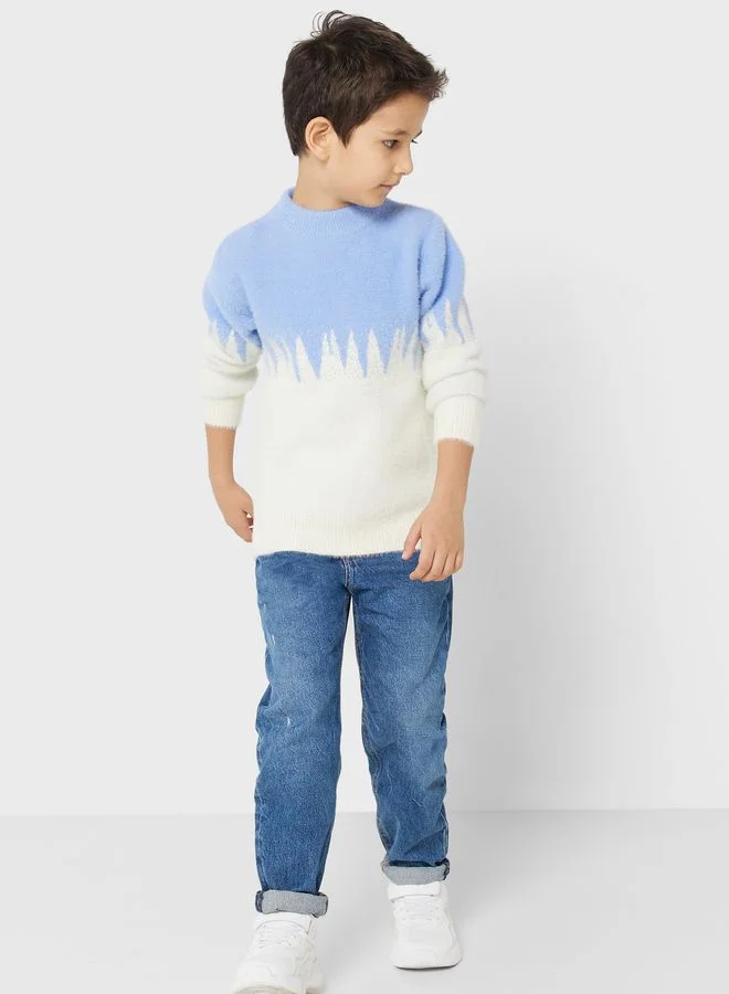 Pinata Boys Crew Neck Colorblock Sweater