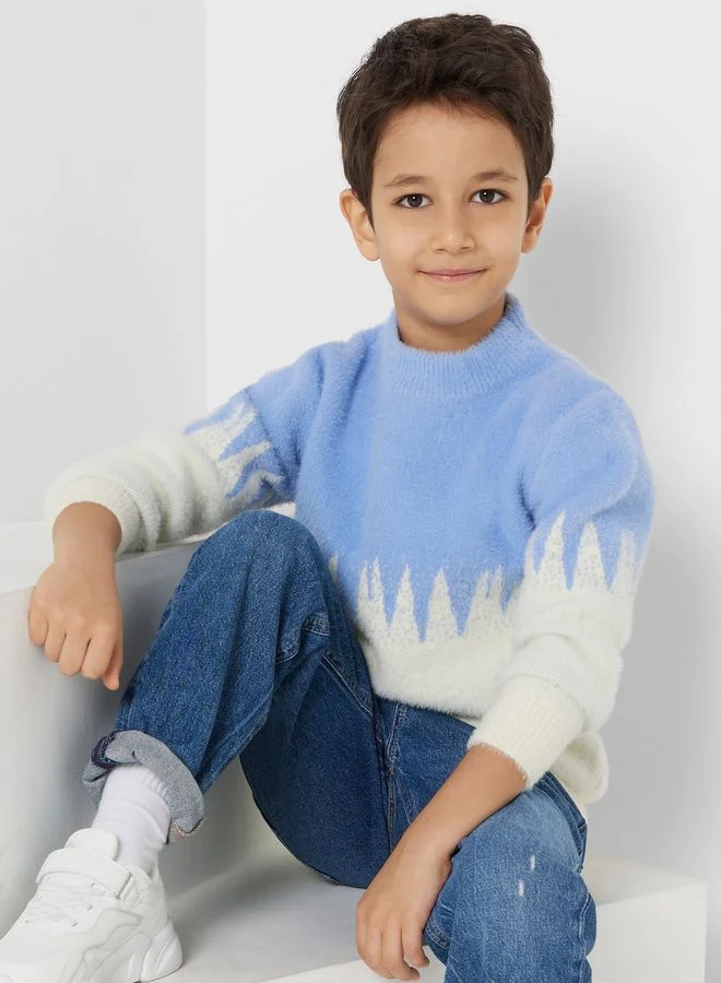 Pinata Boys Crew Neck Colorblock Sweater