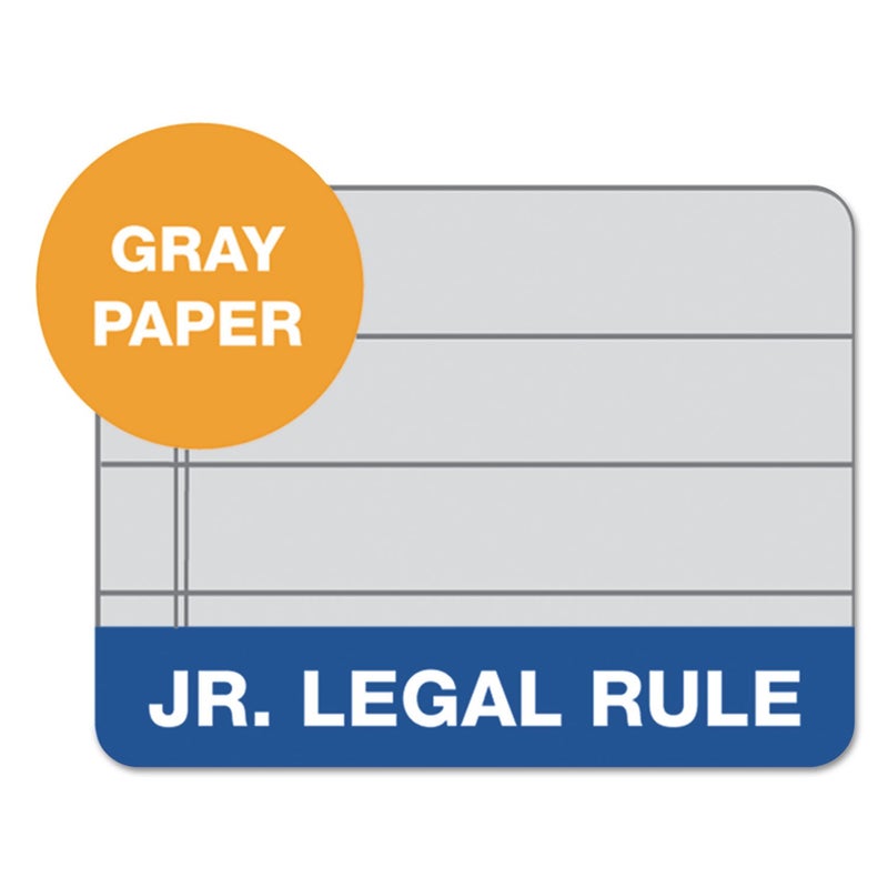 Tops 63060 Prismt Plus Jr. Legal Rule Writing Pads, 5x8, Pastel Gray, 50 Sheets/pad, 12/pk - Image 4