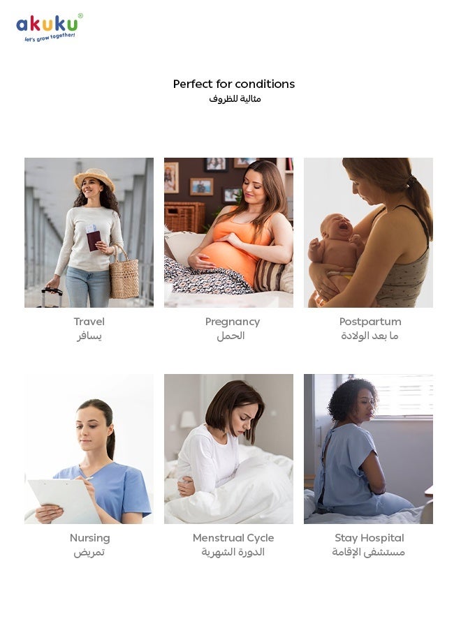 Akuku Reusable Mesh Maternity Briefs for Postpartum | Breathable & Washable Underwear for After Birth Recovery | High Waist | Size XL | Pack of 2 | Soft | Stretchable | Hygienic  - Image 4