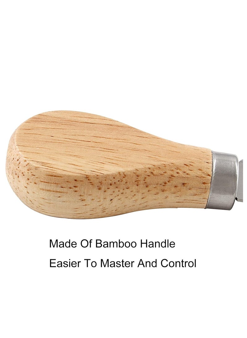 إسكدنيا 12 عبوة من موزعات الجبن، سكاكين من الفولاذ المقاوم للصدأ مقاس 4.7 بوصة بمقابض من الخيزران، للتوابل والحلويات - Image 5