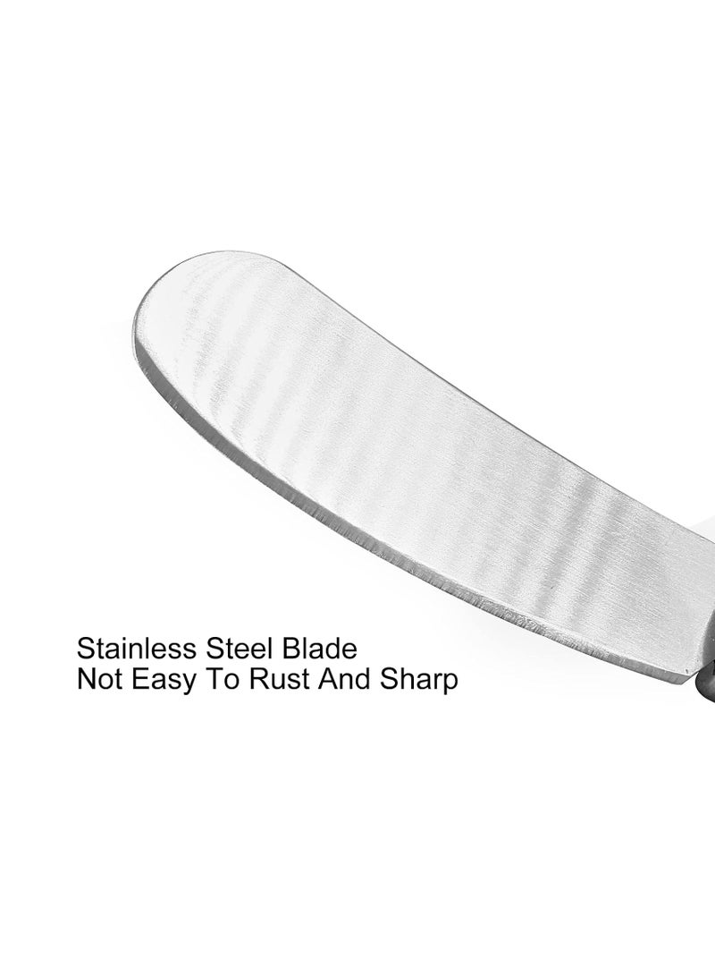 إسكدنيا 12 عبوة من موزعات الجبن، سكاكين من الفولاذ المقاوم للصدأ مقاس 4.7 بوصة بمقابض من الخيزران، للتوابل والحلويات - Image 4