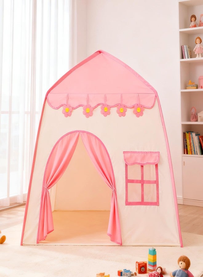LimitlessFunN Flower Kids Play Tent, Children Indoor Castle Playhouse for Girls, Toddlers, 39" D x 51" W x 51" H, Pink - Image 2