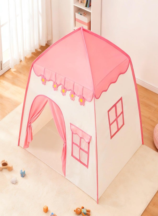 LimitlessFunN Flower Kids Play Tent, Children Indoor Castle Playhouse for Girls, Toddlers, 39" D x 51" W x 51" H, Pink - Image 3