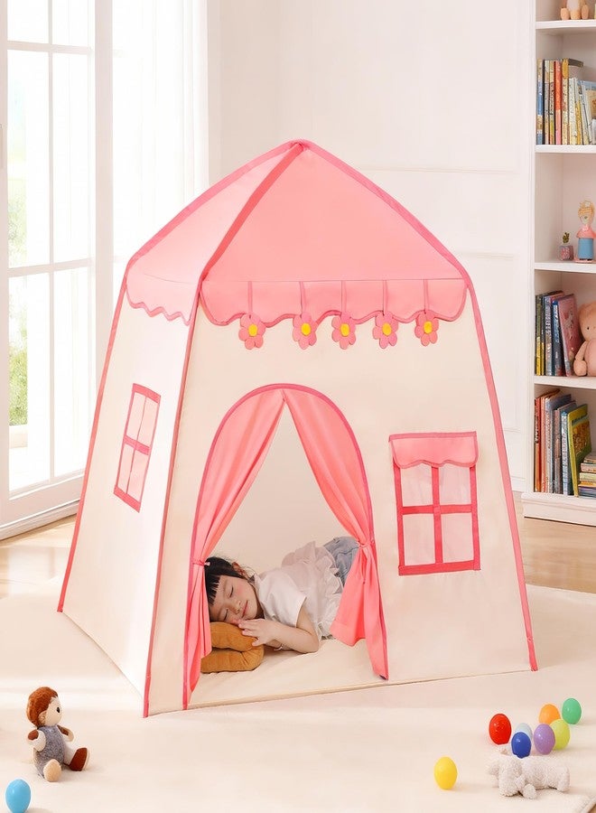 LimitlessFunN Flower Kids Play Tent, Children Indoor Castle Playhouse for Girls, Toddlers, 39" D x 51" W x 51" H, Pink - Image 5