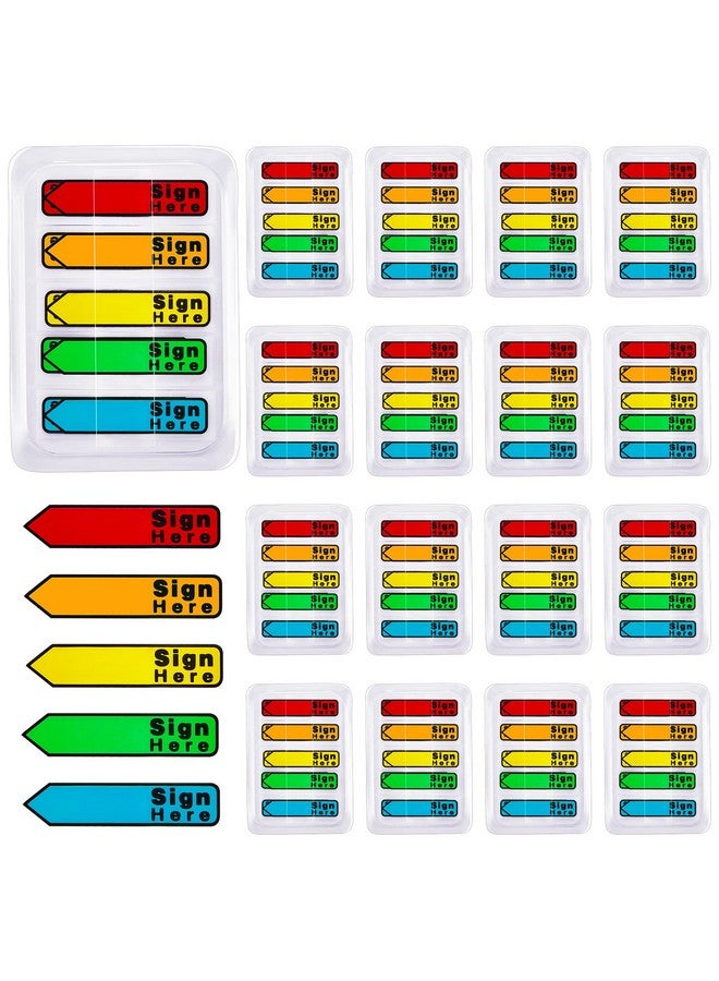 تيلينغ 2000 قطعة/ 20 عبوة، علامة هنا، علامات تبويب التاريخ، علامة هنا، ملصقات تسجيل التاريخ، 5 ألوان مع موزع سهم علم علامة هنا علامات التبويب مع موزع سهل النشر لورق كتب كاتب العدل (نمط لطيف) - Image 1