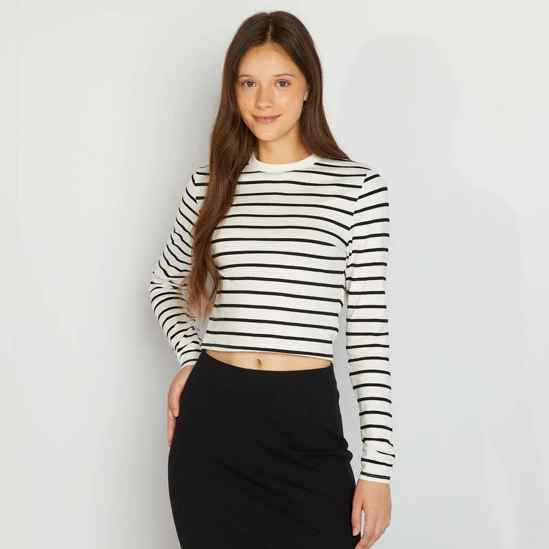 Kiabi Long-Sleeved T-Shirt White