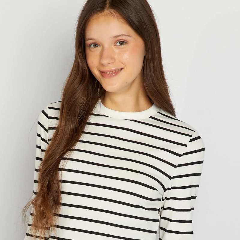 Kiabi  Long-Sleeved T-Shirt White for Women | Best Price UAE