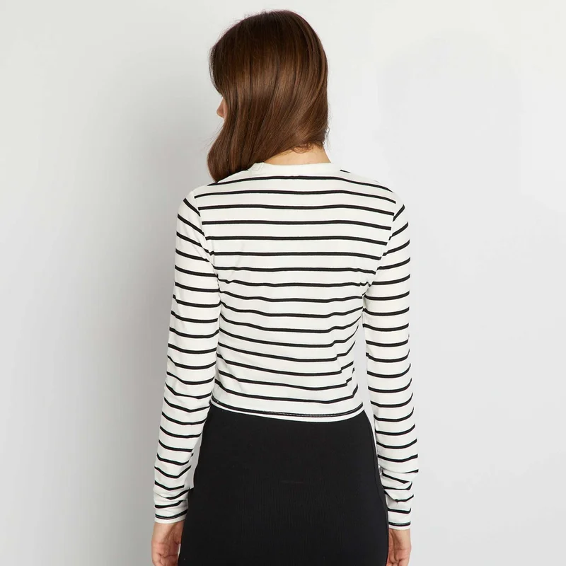 Kiabi  Long-Sleeved T-Shirt White for Women | Best Price UAE